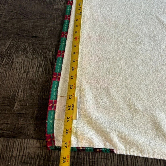 Lenox Holiday Nouveau Tartan Plaid Gold Ribbon Bath Towel Off White Size Large - Picture 4 of 9
